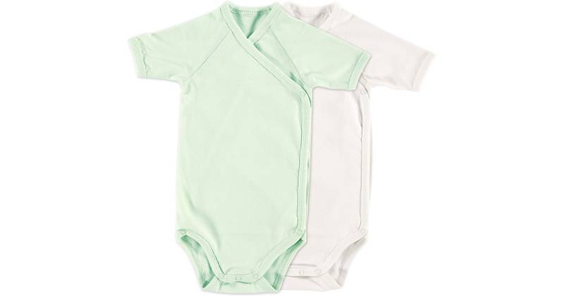 Body kurzarm 2er-Set, off-white/morning mist, 68 cm mint/weiß von Alvi
