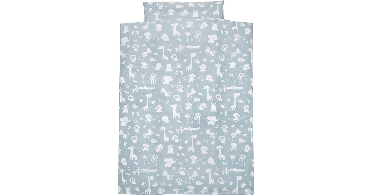 Kinderbettwäsche Zootiere, Baumwolle, blau, 100 x 135 + 40 x 60 cm Kinderbettwäsche Zootiere, Baumwolle, blau, 100 x 135 + 40 x 60 cm von Alvi