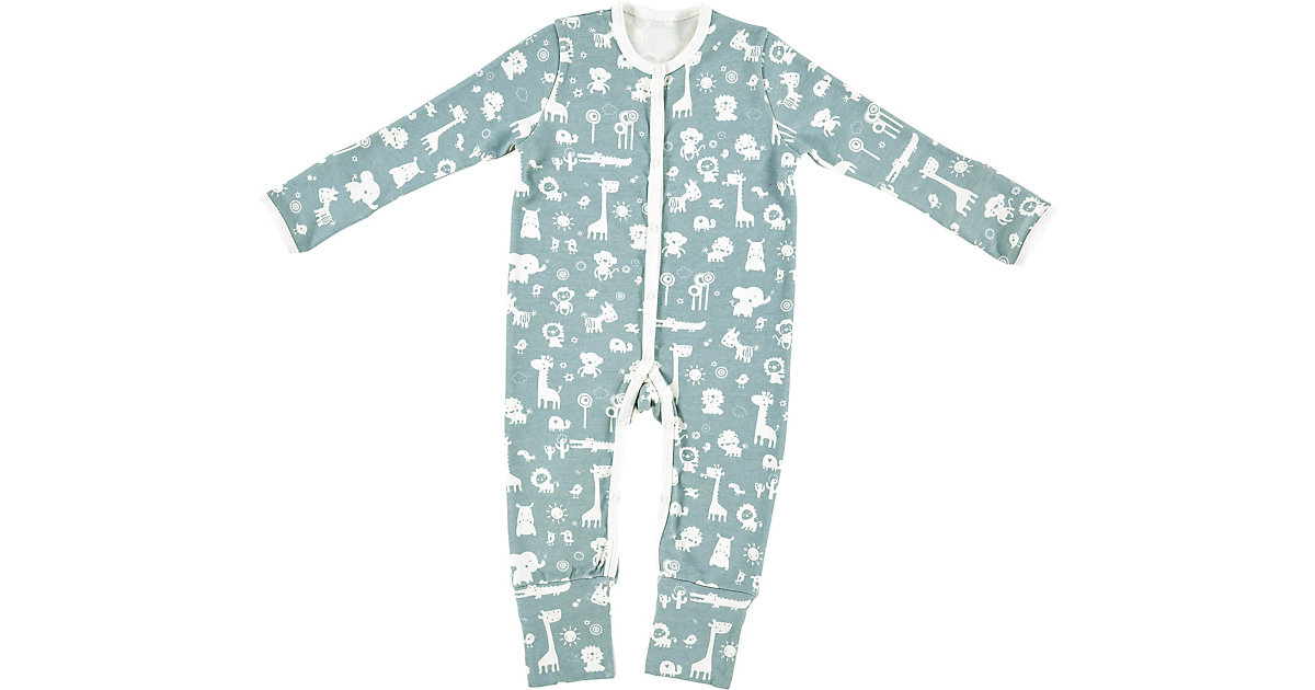 Schlafanzug Bio-Baumwolle, Animals, Gr. 50 blau/weiß von Alvi