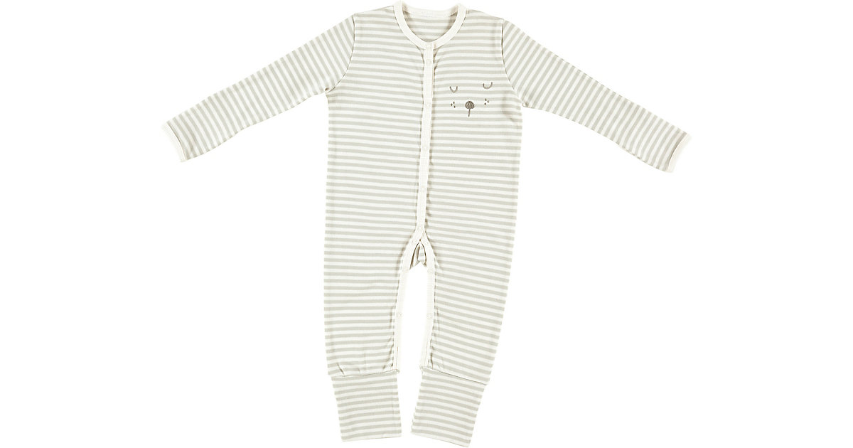 Schlafanzug Bio-Baumwolle, Faces, Gr. 62 grau/weiß von Alvi