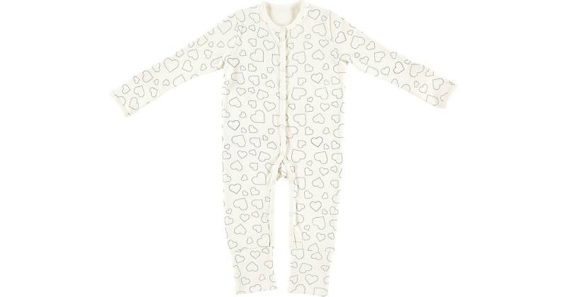 Schlafanzug Bio-Baumwolle, Hearts white, Gr. 56 weiß von Alvi