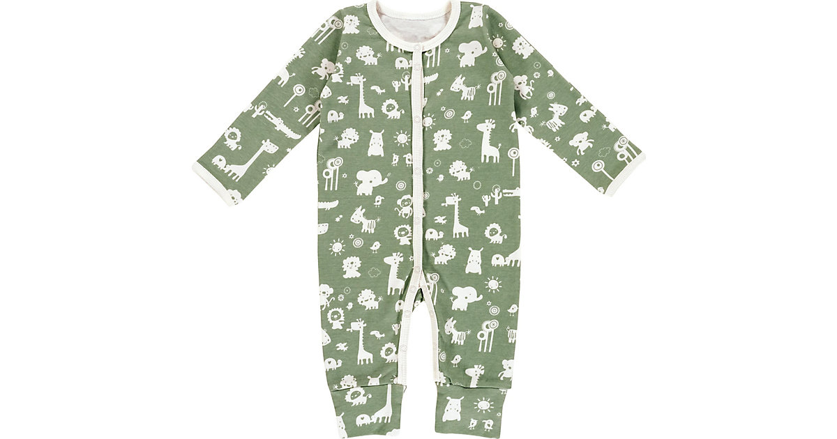 Pyjama mit Klappfuß Granite Animals 74cm grün/weiß von Alvi