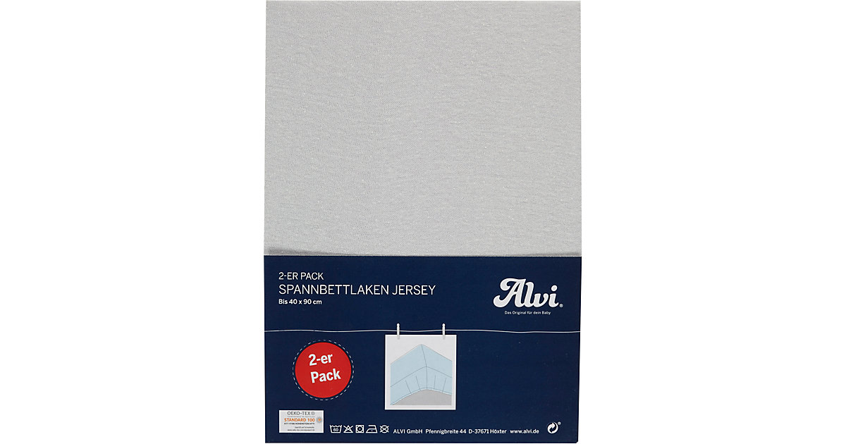 Spannlaken SJ 2er silber 40x90 silber matt Gr. 40 x 90 Spannlaken SJ 2er silber 40x90 silber matt Gr. 40 x 90 von Alvi