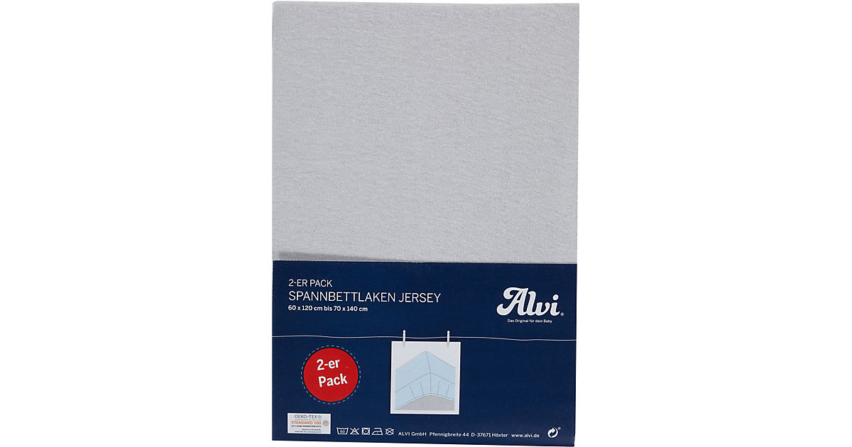 Spannlaken SJ 2er silber 70x140 Gr. 70 x 140 von Alvi