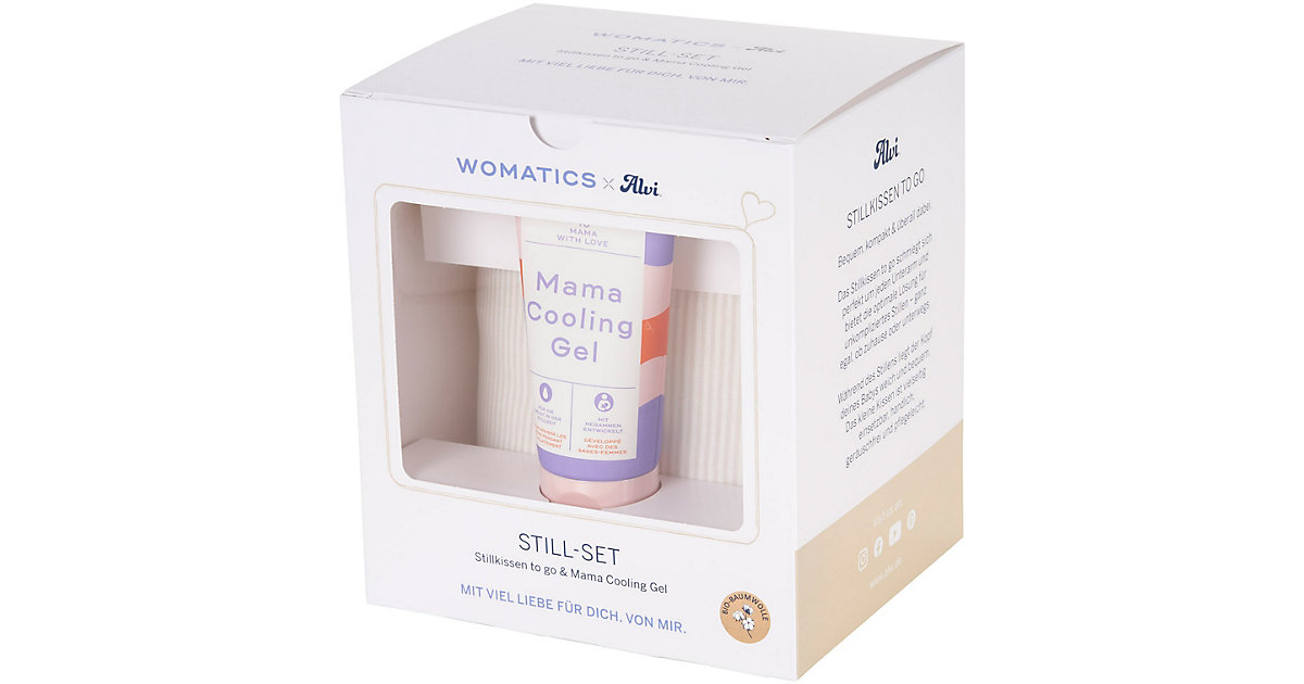 Still-Set - Womatics Mama Cooling Gel & Stillkissen to Go grau/weiß von Alvi