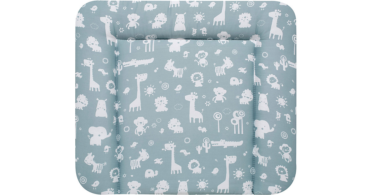 Wickelauflage Kuschel, Zootiere blau, 69 x 69 cm hellblau Wickelauflage Kuschel, Zootiere blau, 69 x 69 cm hellblau von Alvi