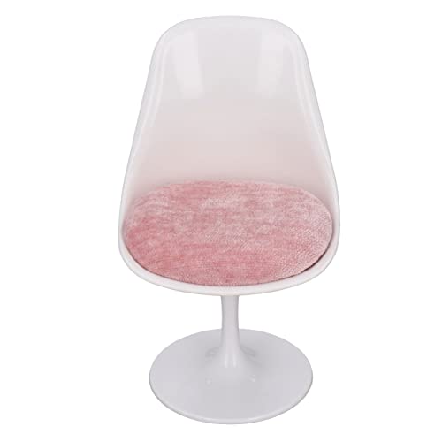 Doll House Office Stuhl, Bauch weiß rosa runde Füße lässiger rotierbarer Stuhl für 1: 6 Puppenhaus (Ohne Armlehnen) von Alvinlite