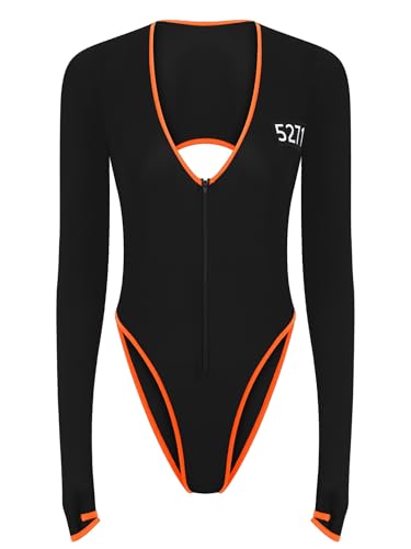 Alvivi Damen Gefangener Kostüm Orange Sträfling Kostüm Langarm Body Overall Prisoner Outfits Halloween Karneval Faschingskostüm Schwarz M Alvivi Damen Gefangener Kostüm Orange Sträfling Kostüm Langarm Body Overall Prisoner Outfits Halloween Karneval Faschingskostüm Schwarz M von Alvivi