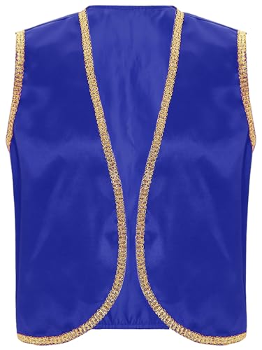 Alvivi Herren Arabischer Prinz Kostüm Mittelalter Jacke Weste Gothic Steampunk Gilet Halloween Karneval Fasching Kostüm A Royal Blau M von Alvivi