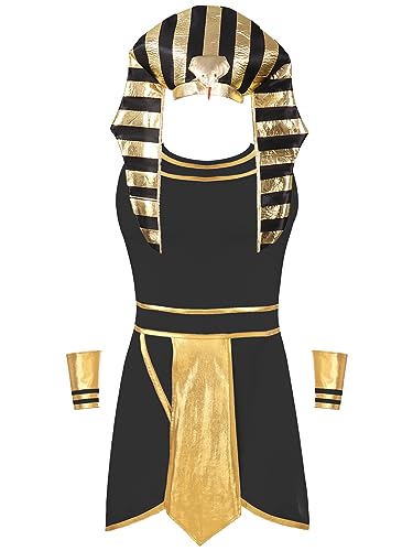 Alvivi Herren Griechischer Gott Kostüm Römisches Gladiator Kostüm Gewand Kurz Kleid mit Manschetten Halloween Karneval Party Kostüm C Schwarz S von Alvivi