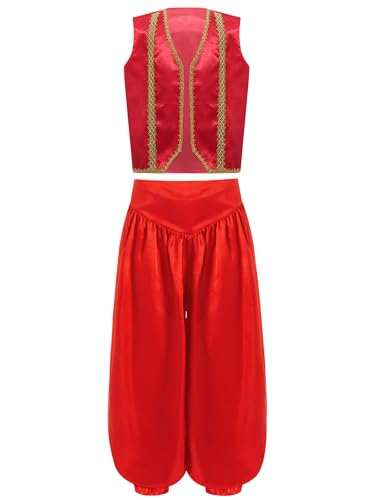 Alvivi Jungen Arabische Prinz Kostüm Ärmellos Weste Jacke mit Haremshose Orientalisches Arabische Kleidung Karneval Fasching Party Outfit Weinrot 170-176 Alvivi Jungen Arabische Prinz Kostüm Ärmellos Weste Jacke mit Haremshose Orientalisches Arabische Kleidung Karneval Fasching Party Outfit Weinrot 170-176 von Alvivi