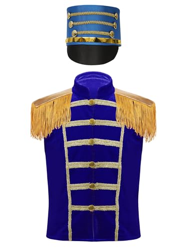 Alvivi Jungen Mädchen Weste Zirkus Jacke Mantel Samt Weste + Hut Kinder Zirkusdirektor Uniform Weihnachten Karneval Fasching Verkleidung Stil C Royal Blau 98-104 Alvivi Jungen Mädchen Weste Zirkus Jacke Mantel Samt Weste + Hut Kinder Zirkusdirektor Uniform Weihnachten Karneval Fasching Verkleidung Stil C Royal Blau 98-104 von Alvivi