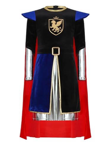 Alvivi Jungen Ritter Kostüm Mittelalter Krieger Kostüm Römischer Gladiator Umhang Halloween Weihnachten Karneval Fasching Kostüm Royal Blau 146-152 Alvivi Jungen Ritter Kostüm Mittelalter Krieger Kostüm Römischer Gladiator Umhang Halloween Weihnachten Karneval Fasching Kostüm Royal Blau 146-152 von Alvivi