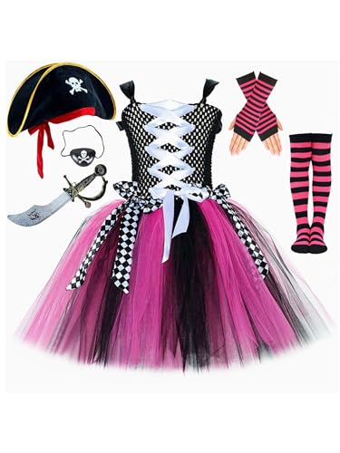 Alvivi Kinder Mädchen Piraten Kleid Tüll Prinzessin Kleid mit Piratenhut Seeräuber Kleider Piraten Kostüm Halloween Karneval Fasching Partykleid Rose 92-98 Alvivi Kinder Mädchen Piraten Kleid Tüll Prinzessin Kleid mit Piratenhut Seeräuber Kleider Piraten Kostüm Halloween Karneval Fasching Partykleid Rose 92-98 von Alvivi