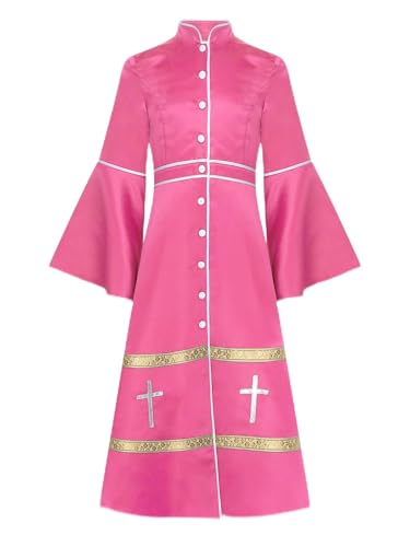 Alvivi Mädchen Mittelalter Kleid Priester Robe Mönch Gewand + Kreuzkette Renaissance Kleid Halloween Karneval Fasching Partykleid Hot Pink 146-152 Alvivi Mädchen Mittelalter Kleid Priester Robe Mönch Gewand + Kreuzkette Renaissance Kleid Halloween Karneval Fasching Partykleid Hot Pink 146-152 von Alvivi