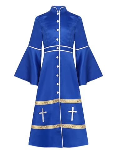 Alvivi Mädchen Mittelalter Kleid Priester Robe Mönch Gewand + Kreuzkette Renaissance Kleid Halloween Karneval Fasching Partykleid Royal Blau 146-152 Alvivi Mädchen Mittelalter Kleid Priester Robe Mönch Gewand + Kreuzkette Renaissance Kleid Halloween Karneval Fasching Partykleid Royal Blau 146-152 von Alvivi