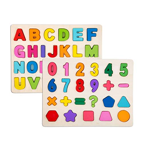 Alphabet-Blöcke, die Puzzlespiel Lernen | Lernspielzeug aus Holz für Großbuchstaben und Zahlen - Ideal für das frühe Lernen im Kindergarten für Kleinkinder und Vorschulkinder von Alytimes