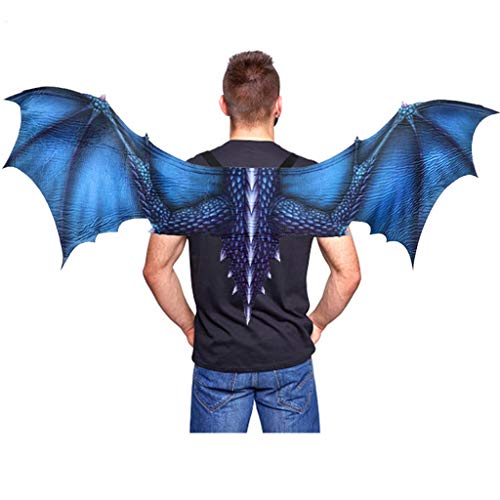 AmaMary Drachenflügel Erwachsene, Halloween Dinosaurio Drachenkostüm Cosplay Flügel Zubehör Drachenflügel Erwachsene (Blau) von AmaMary