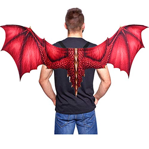 AmaMary Drachenflügel Erwachsene, Halloween Dinosaurio Drachenkostüm Cosplay Flügel Zubehör Drachenflügel Erwachsene (rot) von AmaMary