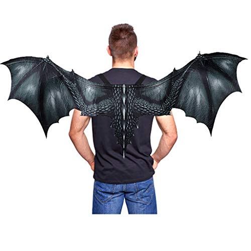 AmaMary Drachenflügel Erwachsene, Halloween Dinosaurio Drachenkostüm Cosplay Flügel Zubehör Drachenflügel Erwachsene (schwarz) von AmaMary