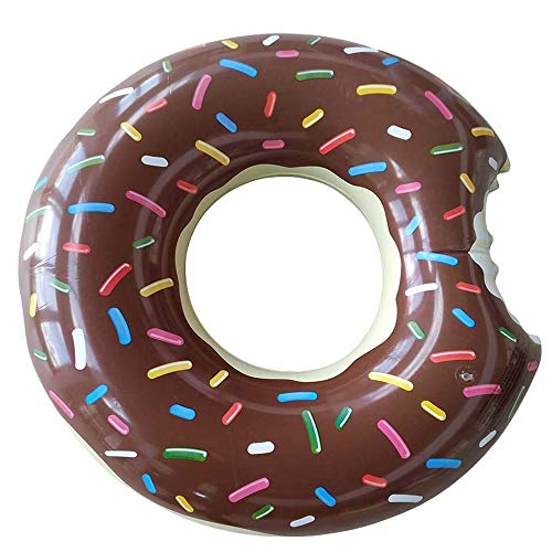 Amacoam Donut Schwimmring Aufblasbarer Donut Schwimmreifen #90 Luftmatratze Donut Wasserspielzeug für Erwachsene und Kinder Float Spielzeug Pool Luftmatratze für Pool Party Strand etc, Braun von Amacoam