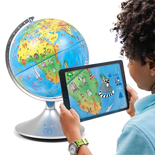 Interaktive Kinder Smart Globe und Augmented Reality App, um die Welt zu erkunden Vereinfachter Erdkugel für Kinder Lernspielzeug Lerngeschenk Geographie lernen (App erfordert kompatibles AR-Gerät) von Amagenius