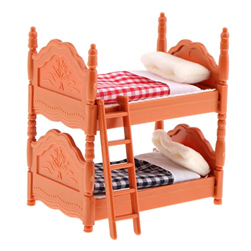 1/12 Puppenhaus Schlafzimmer Möbel DIY Etagenbett mit Leiter Dekor von Amagogo