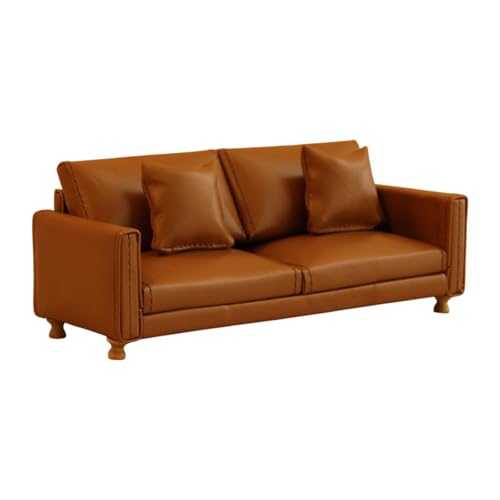 Amagogo 1/12 Puppenhaus Sofa Puppenzubehör Dekoration Lebensszene Mikrolandschaft Mini Modell Möbel für Zuhause Schlafzimmer Dekor, Braunes Doppelsofa Amagogo 1/12 Puppenhaus Sofa Puppenzubehör Dekoration Lebensszene Mikrolandschaft Mini Modell Möbel für Zuhause Schlafzimmer Dekor, Braunes Doppelsofa von Amagogo