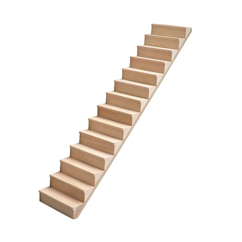Amagogo 1/12 Puppenhaus unbemalte Treppe, Miniaturtreppe ohne Armlehne, Möbelszenen, hölzerne Mini-Treppe für Modelleisenbahn von Amagogo