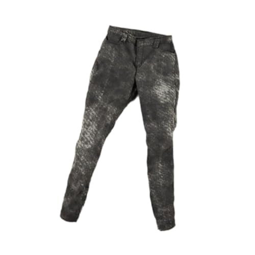 Amagogo 1/6 -Skala Lange Hosen für weibliche Figuren verkleiden stilvolle DIY -Look tragbare Requisiten Freizeitpuppenmodell Kleidung Miniaturhosen, Schwarzgrau von Amagogo