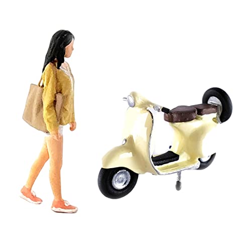 Amagogo 1/64 Figuren Mädchen Motorrad Harz Puppe Miniatur DIY Projekte Film Charakter S Gauge - Yellow Amagogo 1/64 Figuren Mädchen Motorrad Harz Puppe Miniatur DIY Projekte Film Charakter S Gauge - Yellow von Amagogo