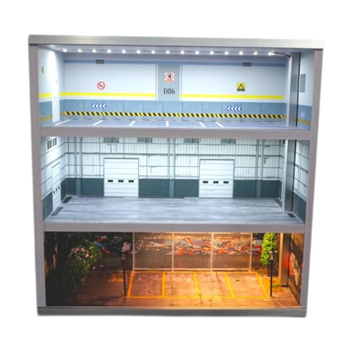 Amagogo 1/64 modelles Modellauto -Display -Gehäuse Organizer, Parkplatz -Szene Ornament, Micro Landscape Decor, Miniatur -Szenen -Aufbewahrungsbox von Amagogo