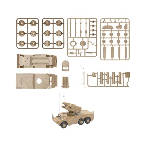 Amagogo 1/72 Panzerfahrzeug-Bausätze, 4D-Fahrzeug-Montagesimulation, Tischdekor, Transport-LKW-Spielzeug für Zuhause, Andenken, Gelb von Amagogo