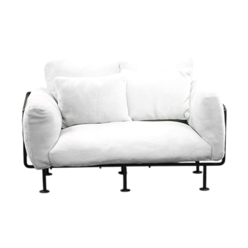 Amagogo 1: 6 Scale Dollhouse Doppel Sofa Puppenzubehör Dekoration Landschaftsvorräte Mini -Modell für Wohnzimmer Home Ornamente, Weiß von Amagogo