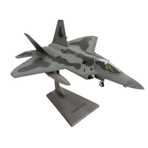 Amagogo 1:100 F22 Flugzeugmodell, Flugzeugspielzeug, Lehrmittel, sichtbares Cockpit mit Ausstellungsständer, Kampfflugzeugmodell für Bücherregal, Bar, Zuhause von Amagogo