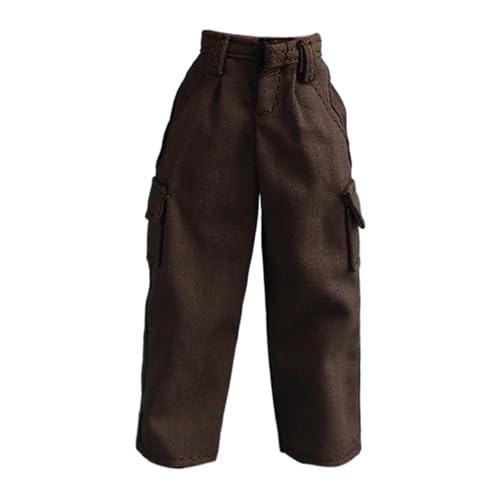Amagogo 1:12 Actionfigur Kleidung Anziehhose Stoff, Lässige Puppenkleidung Miniaturkleidung für 6 Zoll männliche Figuren Körper, Braun von Amagogo