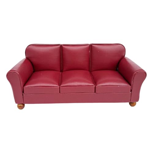 Amagogo 1:12 Puppenhaus-Sofa, Puppenzubehör, Dekoration, Lebensszenen-Möbel, Mini-Modell für Zuhause, Schlafzimmer, Wohnzimmer, Dekoration, Rotes 3-sitzer-Sofa Amagogo 1:12 Puppenhaus-Sofa, Puppenzubehör, Dekoration, Lebensszenen-Möbel, Mini-Modell für Zuhause, Schlafzimmer, Wohnzimmer, Dekoration, Rotes 3-sitzer-Sofa von Amagogo