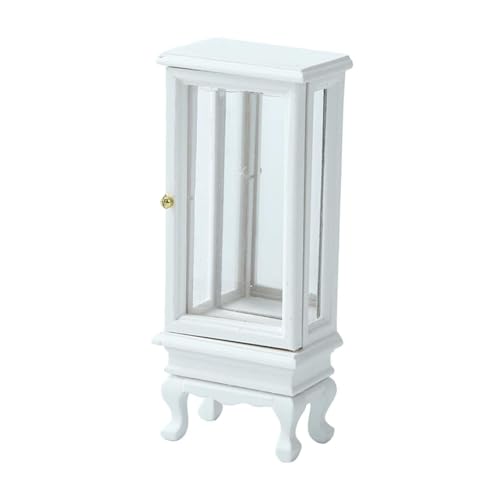 Amagogo 1:16 Dollhouse Garderobe Aufbewahrungsständer Modell Dressing Spiegel Landschaft freistehende Studiendekorde zarte Holzmöbel, Weiß von Amagogo
