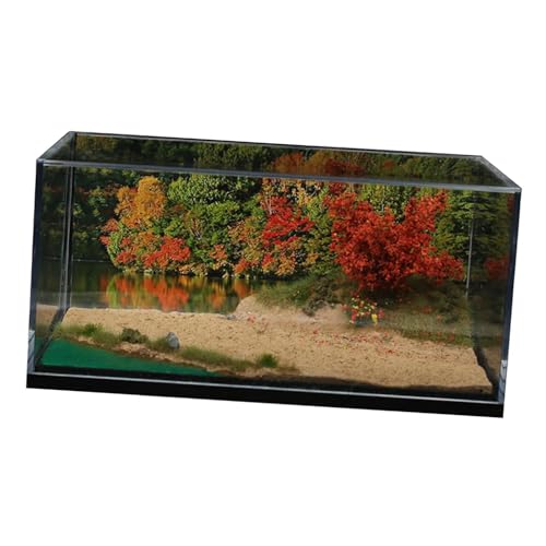 Amagogo 1:64 Maßstab Seeufer Flussufer Kulisse mit Vitrine Hintergrund Modell Spielzeug DIY Hintergrund Diorama Landschaft für Modellauto von Amagogo