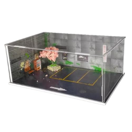 Amagogo 1:64 Skala -Parkplatz -Parkplatz -Szene Mini Automobilmodell Garage Hochdichte PVC -Boardfahrzeugszene Spielzeug für Sammlungen, mit Staubbedeckung von Amagogo