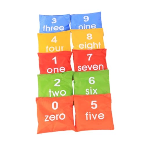 Amagogo 10 Teile Nummer Sitzbeutel Sandsack 12x12 cm für Kinder Spielen Ausrüstung Tasche Lernaktivitäten für Party Hinterhofgarten von Amagogo