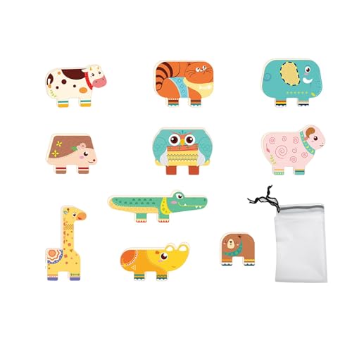 Amagogo 10pcs Tierstapel Spielzeug Fine Motor Set Set Balance Game Building Blocks für 3-7 Kleinkinder Jungen Mädchen Geburtstag Geschenk von Amagogo