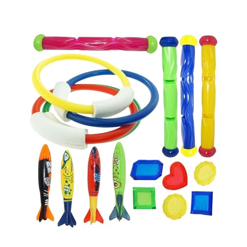 Amagogo 18-teiliges Tauchbecken-Spielzeug, Unterwasser-Tauchspiel, Sommer-Schwimmspielzeug für Kinder, Tauchspielzeug für Kinder von Amagogo