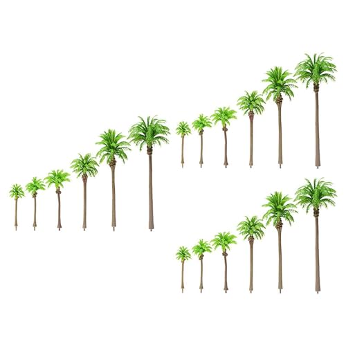 Amagogo 18pcs Kokosnussbaummodell, Miniaturlandschaftszubehör, Landschaft Baumbaum Landschaft Diorama für Handwerksbau Dekorative von Amagogo