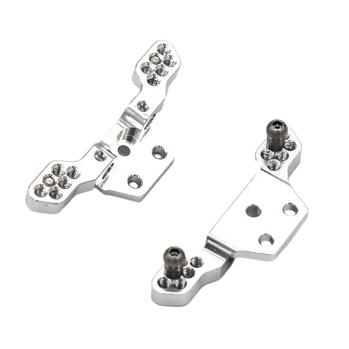 Amagogo 2 Stück RC Stoßdämpferhalterung Upgrade DIY Mehrloch verstellbare Teile Stoßdämpferhalterung für Wltoys 284161 284131 K969 1:28 Auto, Silber von Amagogo