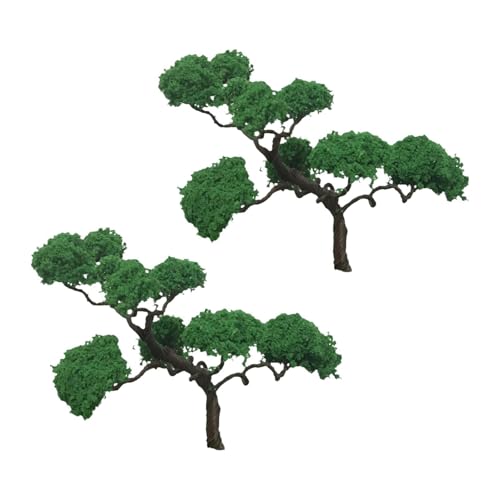 Amagogo 2 Stücke Miniaturbäume Zuglandschaft Dunkelgrüne DIY -Handwerksarchitekturbäume zum Herstellen von Bahnhofsbahns Sandtisch, 10cm von Amagogo