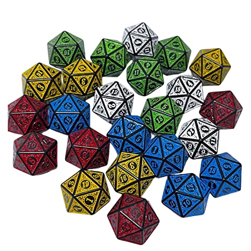 Amagogo 20 Polyederwürfel, Partygeschenke, Rollenspielwürfel, Acrylwürfel, Partyspielspielzeug, 20-seitige Würfel-Set von Amagogo