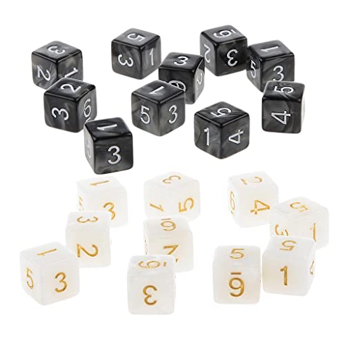 Amagogo 20 Stücke D6 Würfel Set - Klassisches Design in Schwarz und Weiß von Amagogo