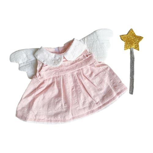 Amagogo 20 cm Plüsch Puppenkleid, Weiche Puppenkleidung für Kleine Mädchen, Geschenk, DIY Zubehör, Puppenanhänger Kleid, Rosa von Amagogo