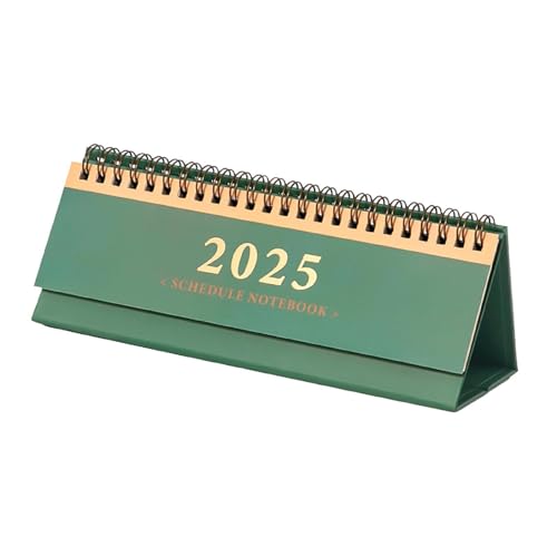 Amagogo 2025 Schreibtischkalender, Kleiner Klappkalender für die Planung, Verwendung von dickem Papier, Tagesplaner, Zeitplan-Notizbuch für Desktop-Ornamente, GrÜn von Amagogo
